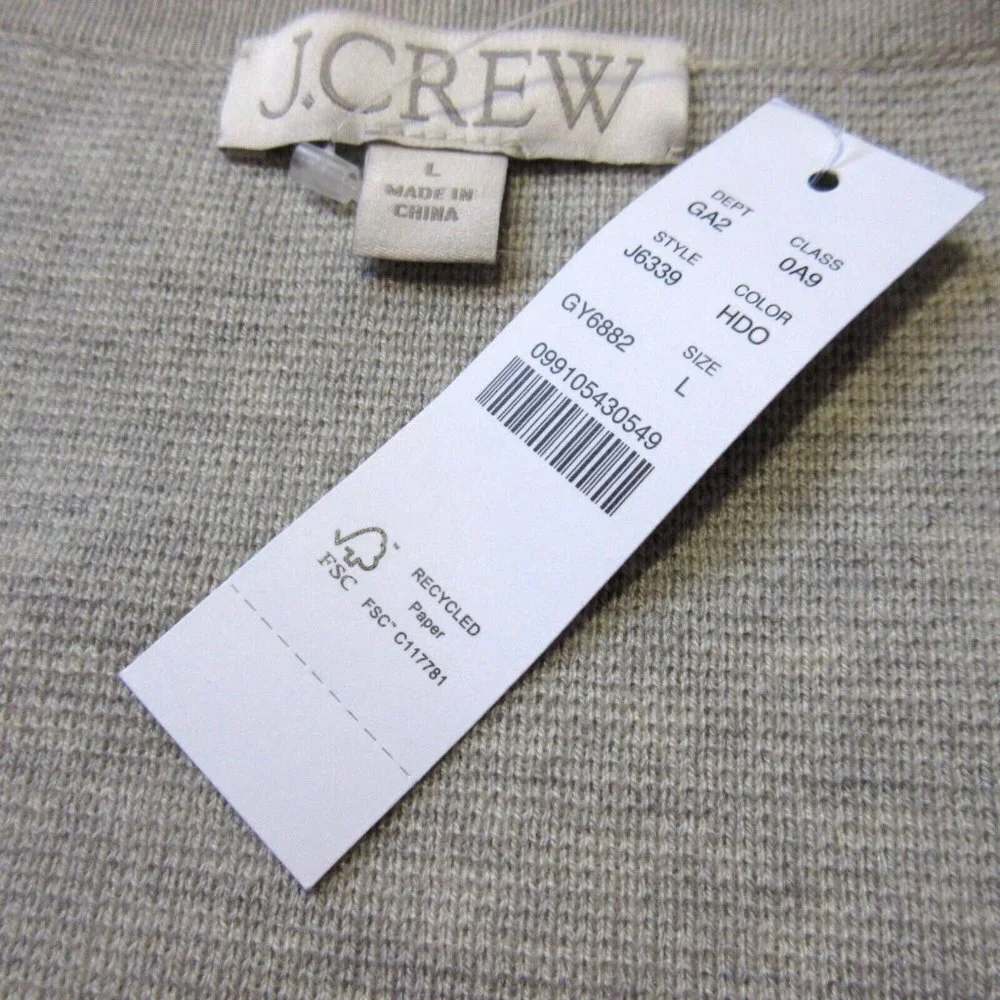 NWT J.Crew Juliette in Heather Dove Gray Collarless Open Sweater Blazer L